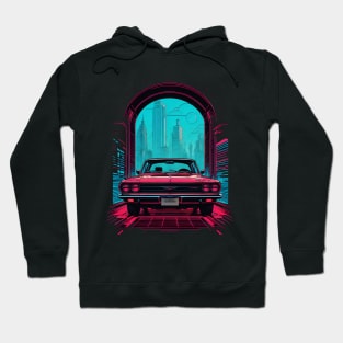 Retrowave Car Neon Colors Hoodie